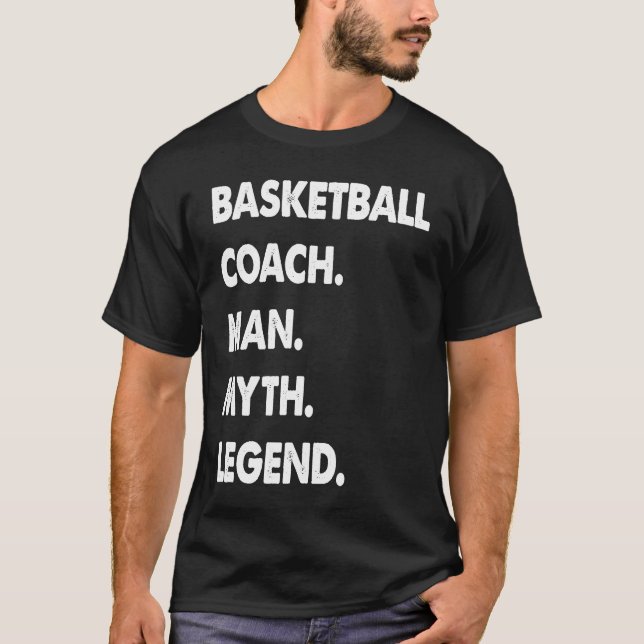 Camiseta Coach Man Myth Legenda de Basquete (Frente)