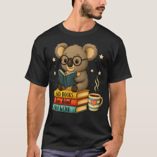 Camiseta Coala Amante de Livros Lendo Biblioteca Literária