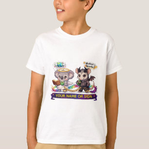 Camiseta Coala Anjo Fofo e Gambá Caos - Amor & Caos