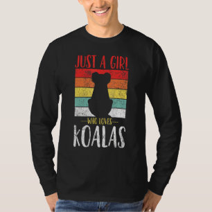 Camiseta Coala Apenas Uma Garota Que Ama Coalas Retro Vinta