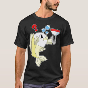 Camiseta Coala como Pescador com vara de pescar & Peixe