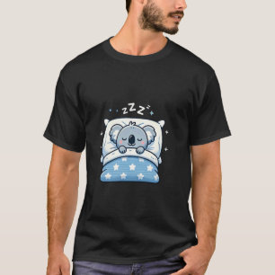 Camiseta Coala Dormindo Na Cama À Noite