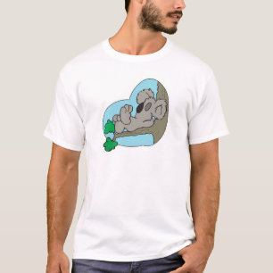 Camiseta coala fofo dormindo no galho da árvore