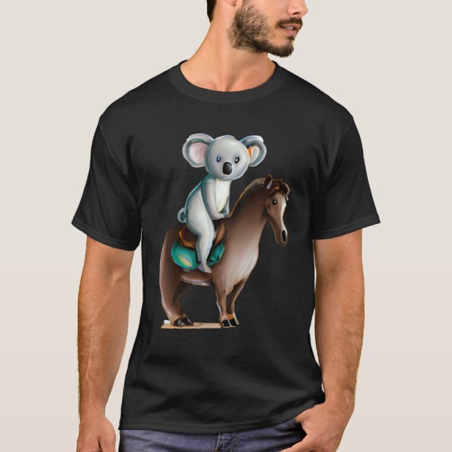 Camiseta Coala montando um cavalo (Frente)
