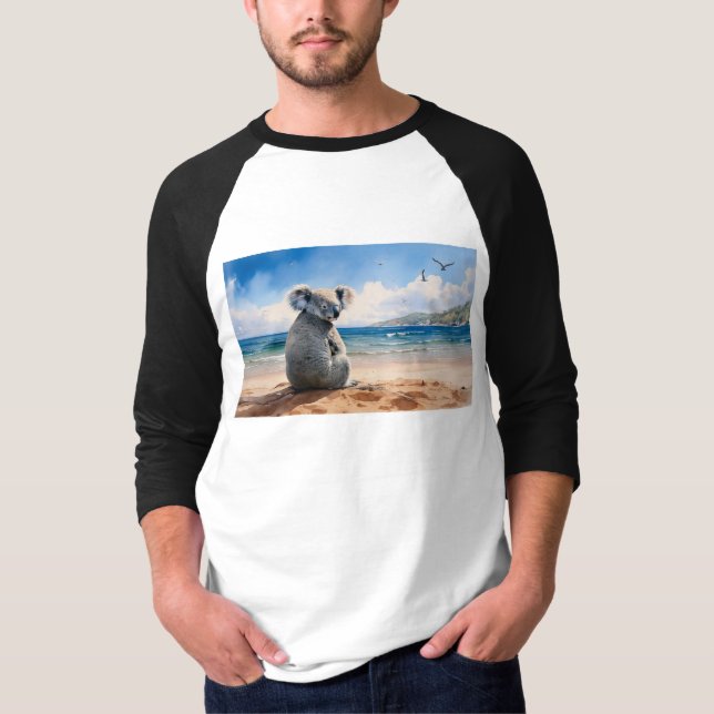 Camiseta Coala observando o oceano (Frente)