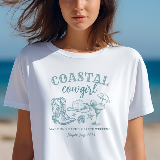 Camiseta Coastal Cowgirl Bachelorette (Criador carregado)