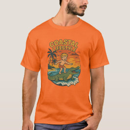 Camiseta Coastal Life Alligator Surfing Retro FL Surf Beach