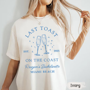 Camiseta Coasteira Bachelorette Modern Cocktail Blue