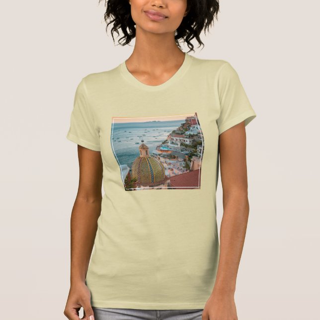 Camiseta Coastline | Positano, Costa Amalfi, Itália (Frente)