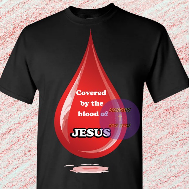 Camiseta Coberto pelo sangue de Jesus - cristão (Criador carregado)