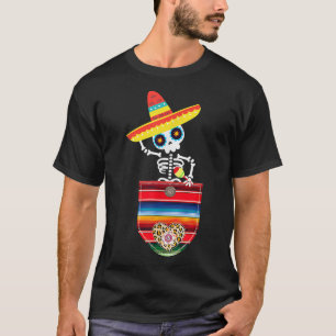 Camiseta Cobertor Calaca Bolsillo Serape Presentes Meican C