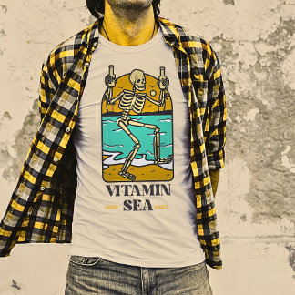 Camiseta Cobertura do crânio do lado da praia"