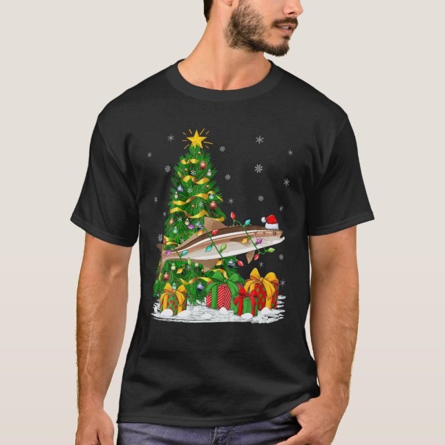 Camiseta Cobia Fish Lover Family Matching Santa Hat Cobia C (Frente)