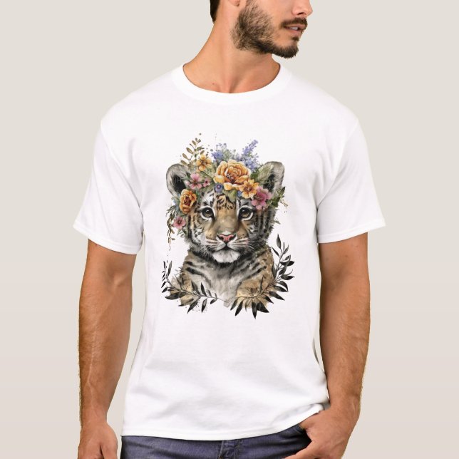 Camiseta Cobra Aquosa Floral Bebê Tigre (Frente)