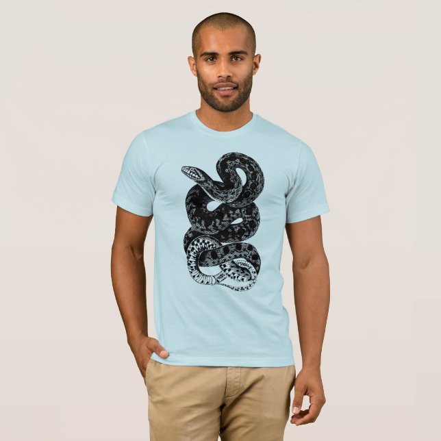 Camiseta Cobra azul e preto masculino (Frente Completa)