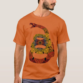 Camiseta Cobra Circular de Gadsden padrão de flores mexican
