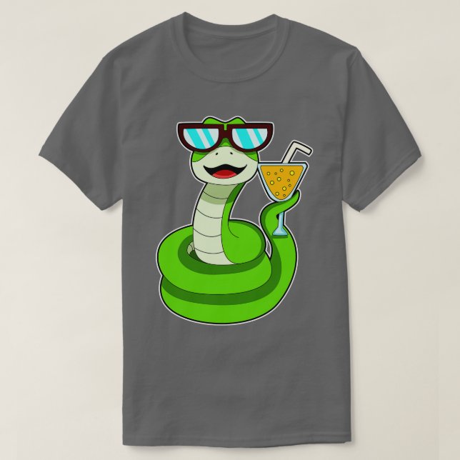 Camiseta Cobra com bebida (Frente do Design)