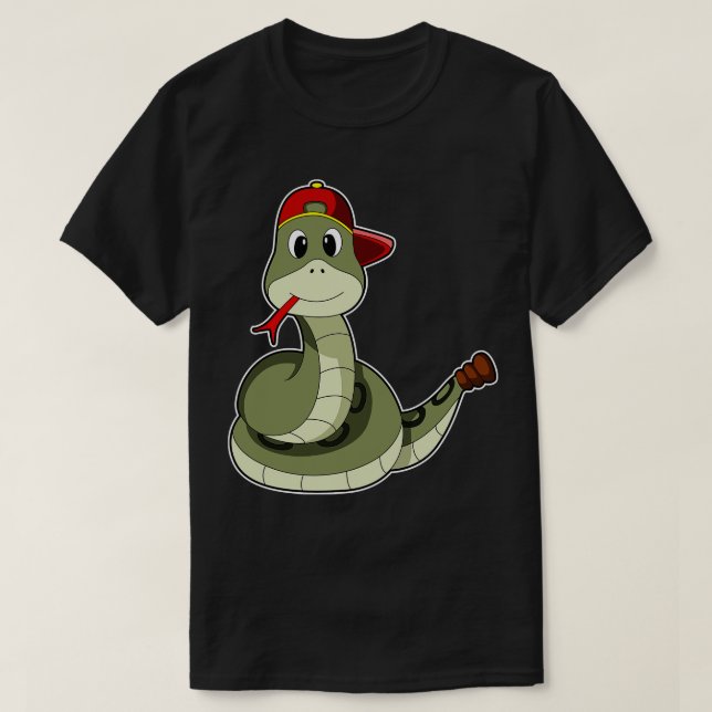 Camiseta Cobra com Boné (Frente do Design)