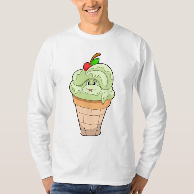 Camiseta Cobra com cone de Sorvete e Cherry (Frente)