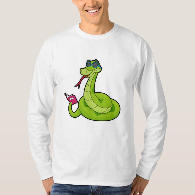 Camiseta Cobra com óculos e livro (Frente)