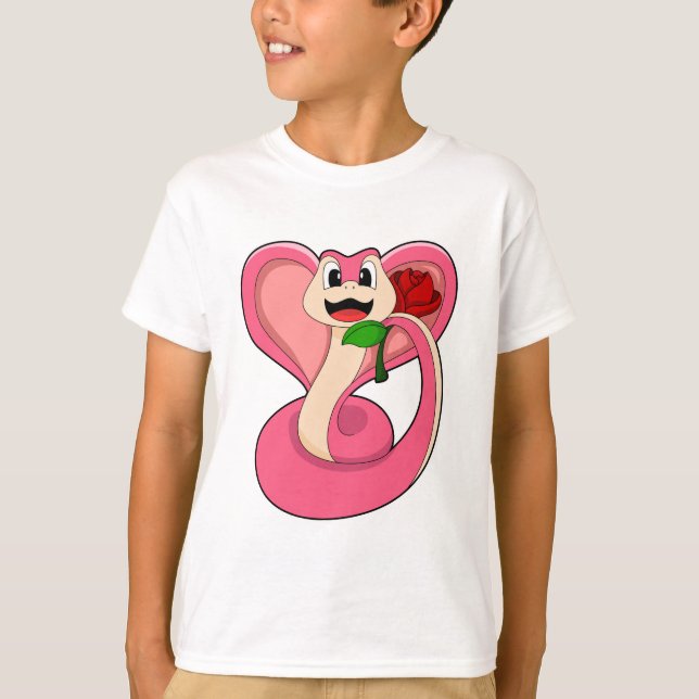 Camiseta Cobra com Rosa (Frente)
