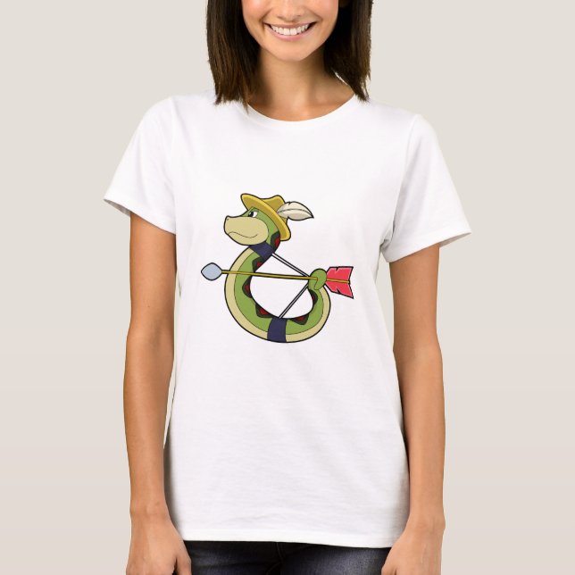 Camiseta Cobra como Arqueiro com Arco e Seta (Frente)