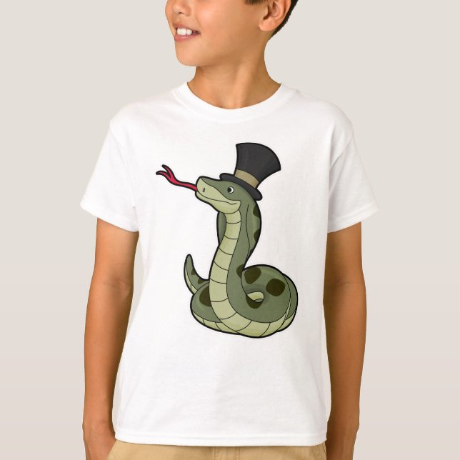Camiseta Cobra como Cavalheiro & Chapéu (Frente)