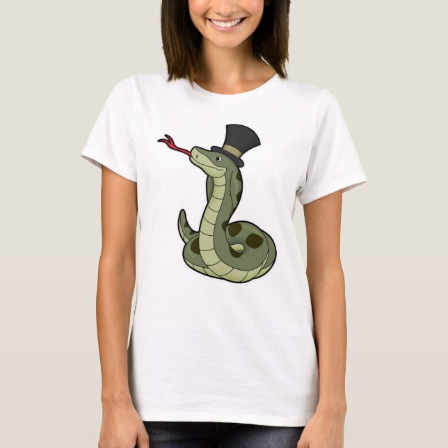 Camiseta Cobra como Cavalheiro e Chapéu (Frente)