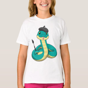 Camiseta Cobra como Pincel com pincel de pintura