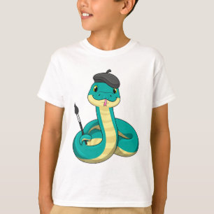 Camiseta Cobra como Pincel com pincel de pintura