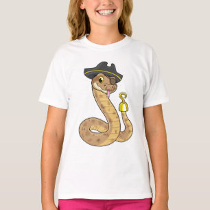 Camiseta Cobra como Pirata com Mão Gancho e Elemento