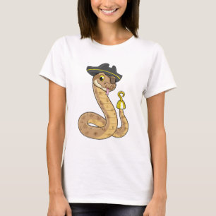 Camiseta Cobra como Pirata com Mão Gancho e Elemento
