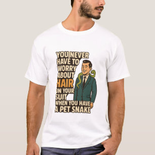 Camiseta Cobra de Estimação Não no Terno Engraçado Gráfico