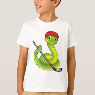 Camiseta Cobra de hóquei no gelo com bastão de hóquei no ge
