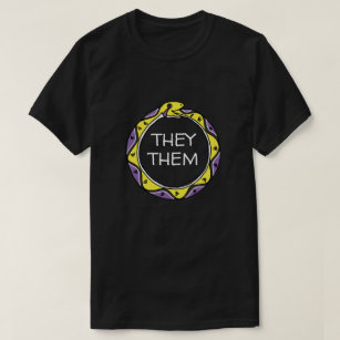 Camiseta Cobra de Ouroboros Não-Binários para Pronounes Per
