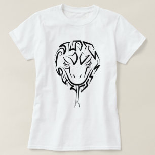 Camiseta Cobra de Tribal Negro e Branco