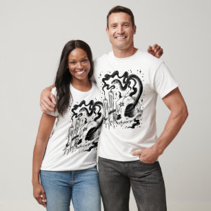 Camiseta Cobra e Velas do Crânio Pagão