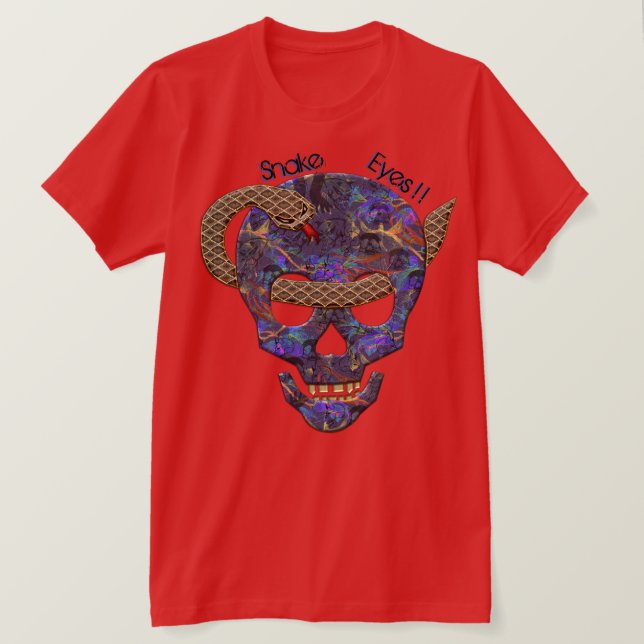 Camiseta Cobra em volta do crânio através dos olhos - Perso (Frente do Design)
