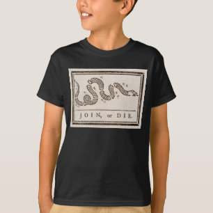 Camiseta Cobra 'Junte-se ou Morra': Cartoon de Benjamin Fra