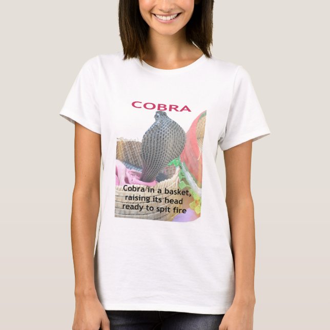 Camiseta Cobra no Impressão de Arte de Cesto (Frente)