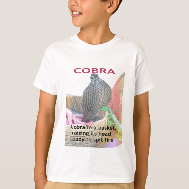 Camiseta Cobra no Impressão de Arte de Cesto (Frente)