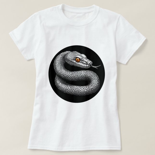 Camiseta Cobra prateada (Frente do Design)