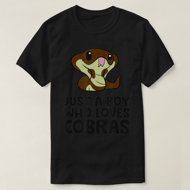 Camiseta Cobra Rei Cobra Apenas um Garoto que Ama Cobras (Frente do Design)