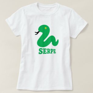 Camiseta cobra verde e texto Cobra em galego