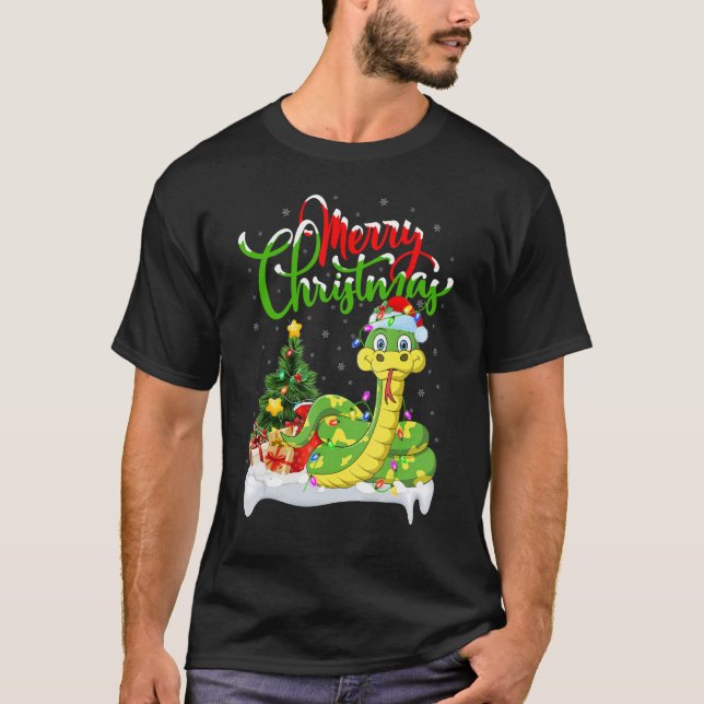 Camiseta Cobra Xmas Decorações Papais noeis de Natal (Frente)
