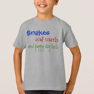 Camiseta Cobras, e caracóis, e caudas do cão de filhote d