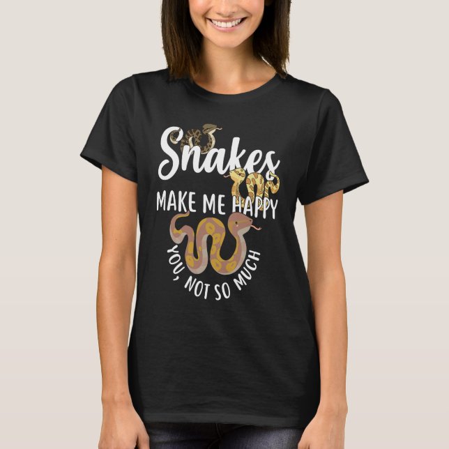 Camiseta Cobras Me Fazem Feliz  Réptil Fofo Python Bola Car (Frente)