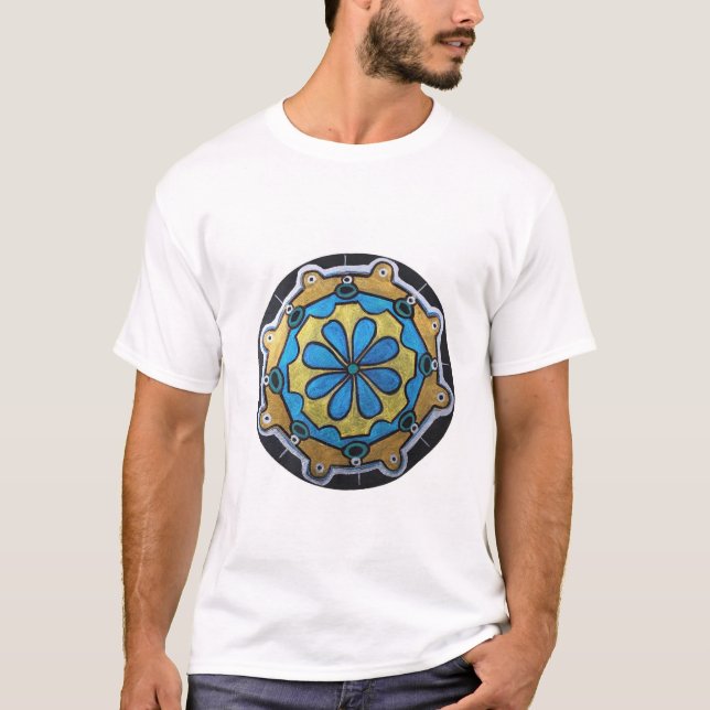 Camiseta Cobre Dourada e Blue Mandala (Frente)