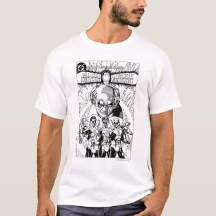 Camiseta Cobrir cómico de três lanternas verdes, preto e