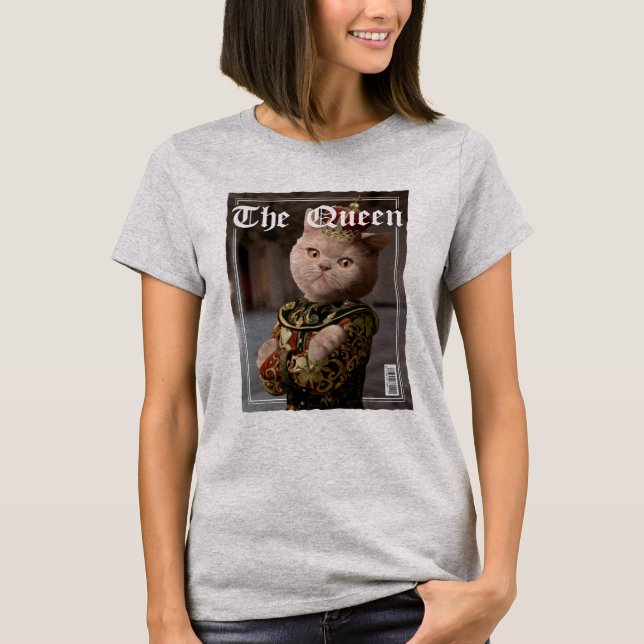 Camiseta Cobrir da Revista Queen Cat Faux (Frente)